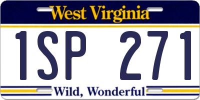 WV license plate 1SP271