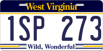 WV license plate 1SP273