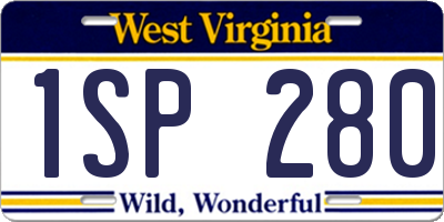 WV license plate 1SP280
