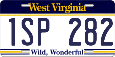 WV license plate 1SP282