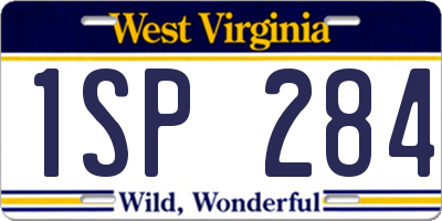 WV license plate 1SP284