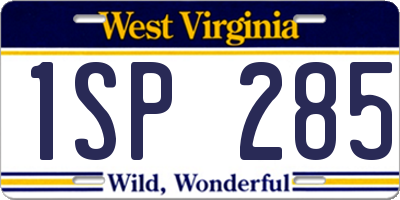 WV license plate 1SP285