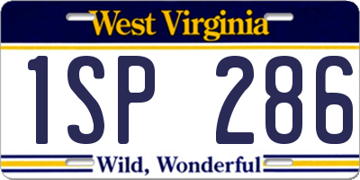 WV license plate 1SP286