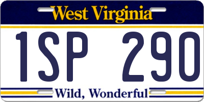 WV license plate 1SP290
