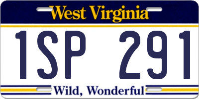 WV license plate 1SP291