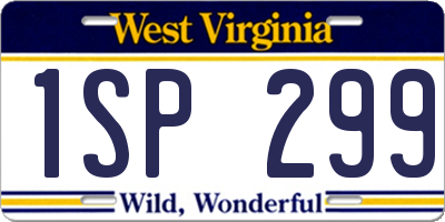 WV license plate 1SP299