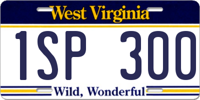 WV license plate 1SP300