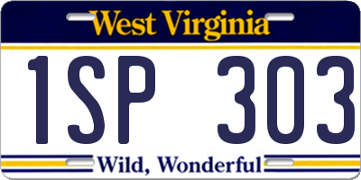 WV license plate 1SP303