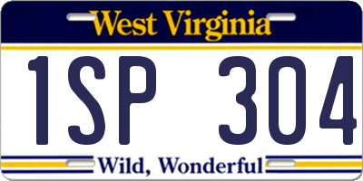 WV license plate 1SP304
