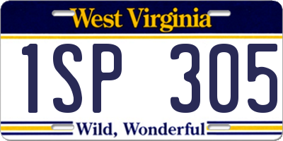 WV license plate 1SP305