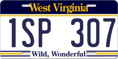 WV license plate 1SP307