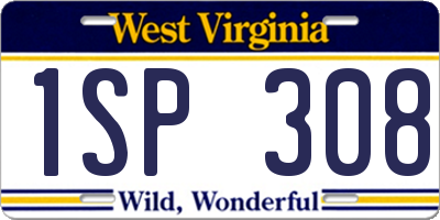 WV license plate 1SP308