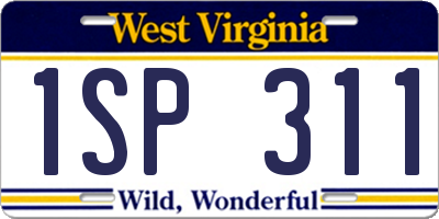 WV license plate 1SP311
