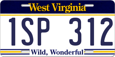 WV license plate 1SP312