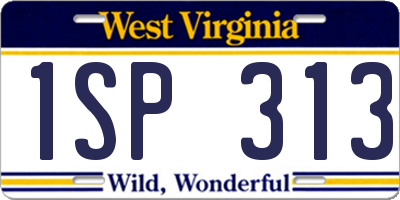 WV license plate 1SP313