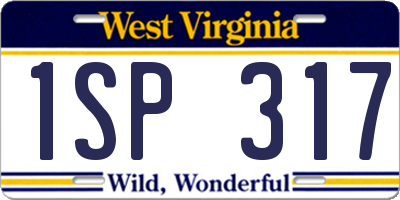 WV license plate 1SP317