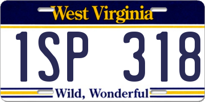 WV license plate 1SP318