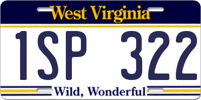 WV license plate 1SP322