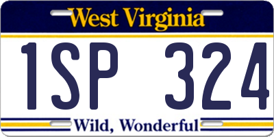 WV license plate 1SP324