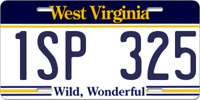 WV license plate 1SP325