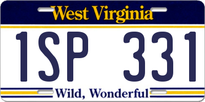 WV license plate 1SP331