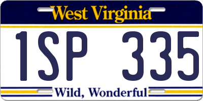 WV license plate 1SP335