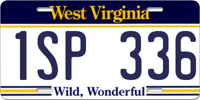 WV license plate 1SP336