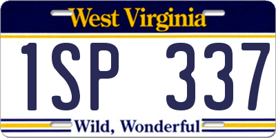 WV license plate 1SP337