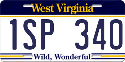 WV license plate 1SP340