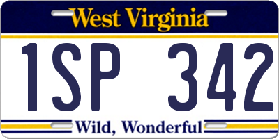 WV license plate 1SP342