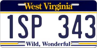 WV license plate 1SP343