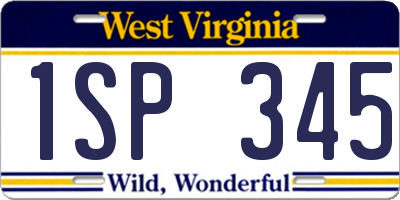 WV license plate 1SP345