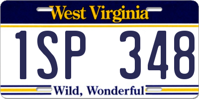 WV license plate 1SP348