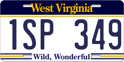 WV license plate 1SP349