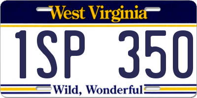 WV license plate 1SP350