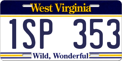 WV license plate 1SP353