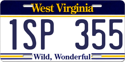 WV license plate 1SP355