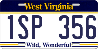 WV license plate 1SP356