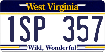 WV license plate 1SP357