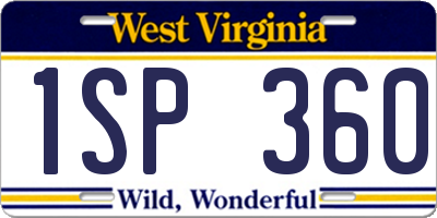 WV license plate 1SP360