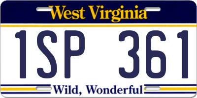 WV license plate 1SP361