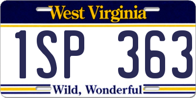 WV license plate 1SP363