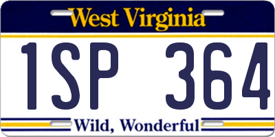 WV license plate 1SP364
