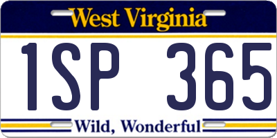 WV license plate 1SP365