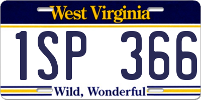 WV license plate 1SP366