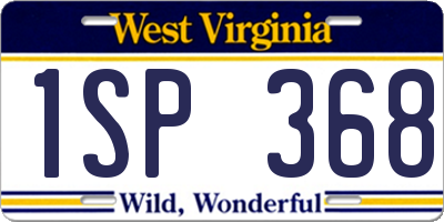 WV license plate 1SP368