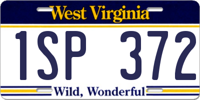 WV license plate 1SP372