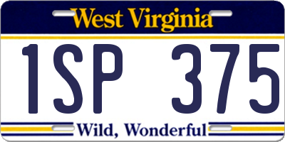 WV license plate 1SP375