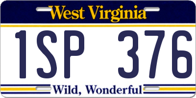WV license plate 1SP376