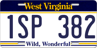 WV license plate 1SP382